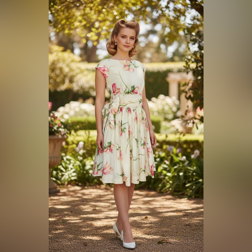 LIZCLAIBORNE New York 50 style floral🌸🌹 dress - Picture 3 of 8